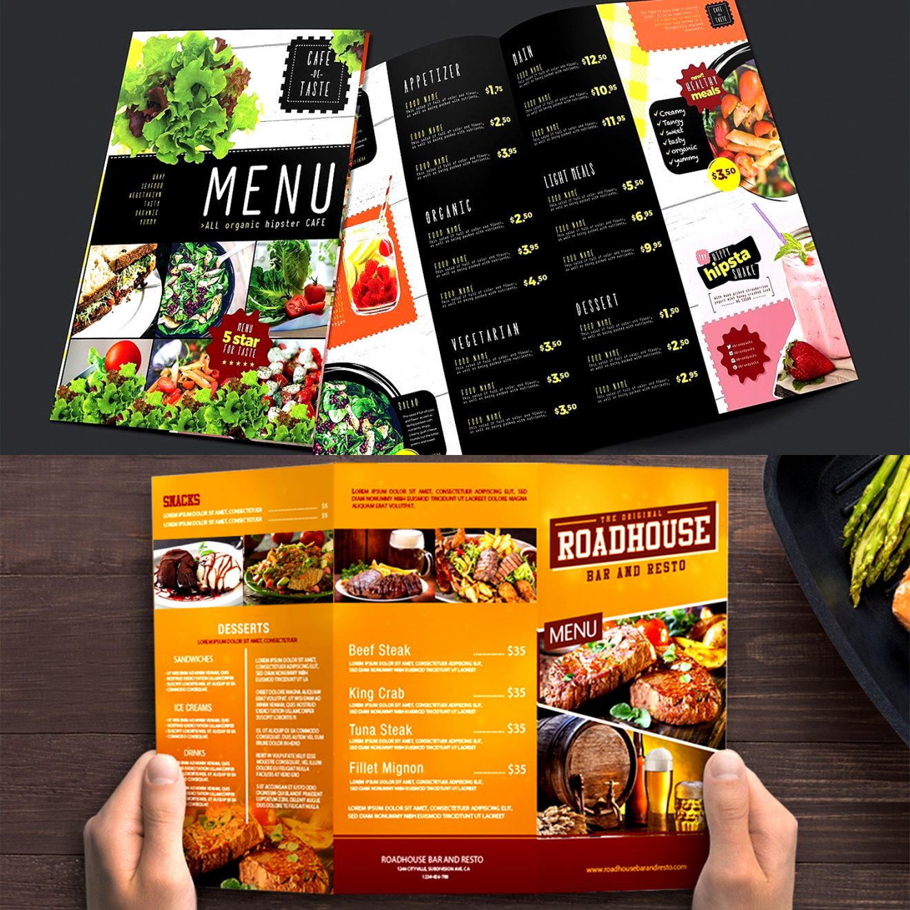 restaurant display menu
